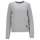 Tommy Hilfiger Damen-Pullover mit Logo-Stickerei und Rundhalsausschnitt aus grauem Nylon