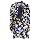 Tommy Hilfiger Damen-Kleid mit regulärer Passform und Blumendruck in marineblauer Viskose