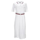 Tommy Hilfiger Womens Belted Polo Dress in White Cotton