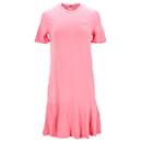 Tommy Hilfiger Damen-T-Shirt-Kleid mit Rüschensaum aus rosa Viskose