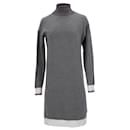 Tommy Hilfiger Womens High Neck Jumper Dress in Grey Cotton