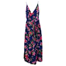 Tommy Hilfiger Womens Tropical Print Wrap Dress in Blue Viscose