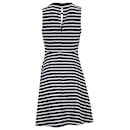 Tommy Hilfiger Womens All Over Stripe Fit And Flare Dress in Navy Blue Polyester