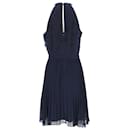Tommy Hilfiger Neckholder-Kleid mit Blumenapplikation für Damen aus marineblauem Polyester