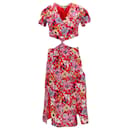 Tommy Hilfiger Florales Festival-Ausschnittkleid für Damen aus rotem Polyester