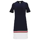 Tommy Hilfiger Womens Colour Blocked Crew Neck Dress in Navy Blue Cotton
