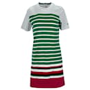 Tommy Hilfiger Damen-Kleid mit Farbblockierung und Rundhalsausschnitt aus mehrfarbiger Baumwolle