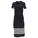 Tommy Hilfiger Womens Stripe Hem Slim Fit Polo Dress in Navy Blue Cotton