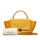 Sac à main en cuir Celine Trapeze moyen jaune en très bon état - Céline