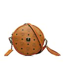 MCM Visetos Heritage Tambourine Crossbody Bag Bolso de hombro de lona en excelentes condiciones