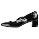 Sapatos Mary Jane de cristal preto envernizado - tamanho UE 38.5 - Miu Miu