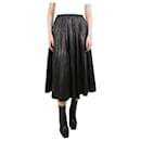 Falda midi de piel plisada negra - talla UK 10 - Gucci
