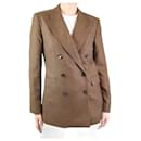 Brown double-breasted wool blazer - size UK 12 - Etro