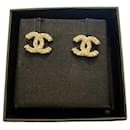 Chanel CC gold earrings