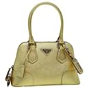 PRADA Hand Bag Safiano leather Gold Auth 60231A - Prada