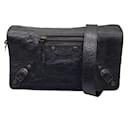 Balenciaga Black Agneau Lambskin Leather Crossbody Bag - Autre Marque