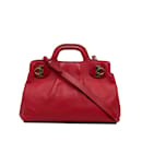 Cartable en cuir Ferragamo Gancini rouge - Salvatore Ferragamo