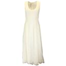 Giambattista Valli White Sleeveless Embroidered Lace Midi Dress - Autre Marque