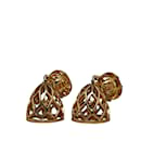 Gold Chanel CC Birdcage Motif Earrings