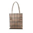 Beige Burberry House Check Tote Bag