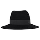 Maison Michel Fedora Hat in Black Wool