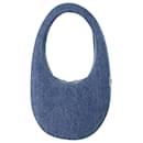 Denim Mini Swipe Bag – Coperni – Canvas – verwaschenes Blau