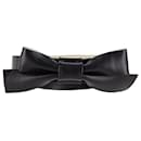 Alice by Temperley Belt with Removable Bow in Black Leather