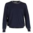 Brunello Cucinelli Crewneck Sweater in Navy Blue Cotton