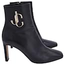 Jimmy Choo Minori Ankle Boots in Black Leather