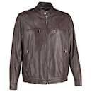 Brunello Cucinelli Biker Jacket in Brown Leather