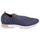 Gestrickte Slip-On-Sneakers von Loro Piana aus blauer Wolle