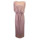 Acne Studios Tie Waist Maxi Dress in Pink Polyester