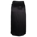 Jupe mi-longue drapée Max Mara en soie noire