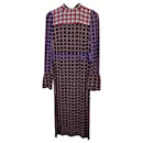 Marni Grid-Print Midi Dress in Multicolor Viscose