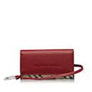 Burberry Nova Check Leather Key Case Canvas Key Holder in Excellent condition