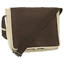 PRADA Shoulder Bag Canvas Leather Beige Brown Auth ki3765 - Prada