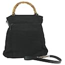 GUCCI Bamboo Shoulder Bag Canvas 2way Black 002 3754 0506 Auth ep2424 - Gucci