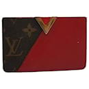 LOUIS VUITTON Monogram Porte Cartes Estojo para Cartões Quimono Vermelho M56172 Autenticação de LV 59099 - Louis Vuitton