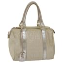 FENDI Zucchino Canvas Hand Bag Silver Auth 59329 - Fendi