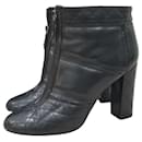 Chanel 12A Matelasse Leather Front Zip Heel Boots Pumps