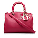 Bolso satchel de cuero rosa Dior