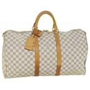 LOUIS VUITTON Damier Azur Keepall 50 Boston Bag N41430 Autenticação de LV 59264UMA - Louis Vuitton