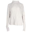 Nili Lotan Meyra Cable-Knit Turtleneck Sweater in Beige Cashmere