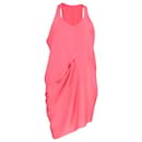 Acne Studios Draped Sleeveless Mini Dress in Pink Silk
