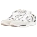 Neutral lace up branded trainers - size EU 37.5 - Chanel