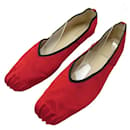 THE ROW SHOES BALLET FLATS 1139 39 RED FABRIC FLATS BALLET SHOES - The row