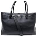 CHANEL EXECUTIVE MM TOTE HANDBAG IN BLACK CAVIAR LEATHER CROSSBODY BAG - Chanel