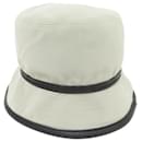 MOTSCH HAT FOR HERMES BOB CANVAS AND LEATHER T58 BLACK AND BEIGE + HAT BOX - Hermès