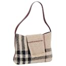 BURBERRY Nova Check Shoulder Bag Wool Beige Auth 59951 - Burberry