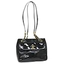 CHANEL Chain Shoulder Bag Patent Leather Black CC Auth bs10157 - Chanel